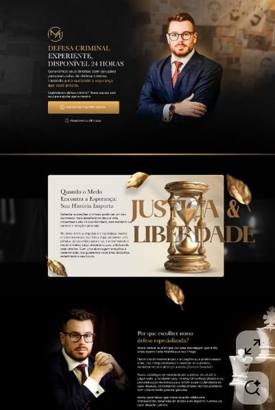 Site de advocacia com apresentação do profissional e serviços